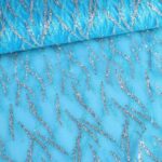 Mesh stof fantasie glitter aqua