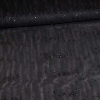 Tissu mesh paillettes point noir
