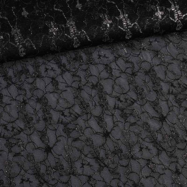 Tissu mesh noir argent