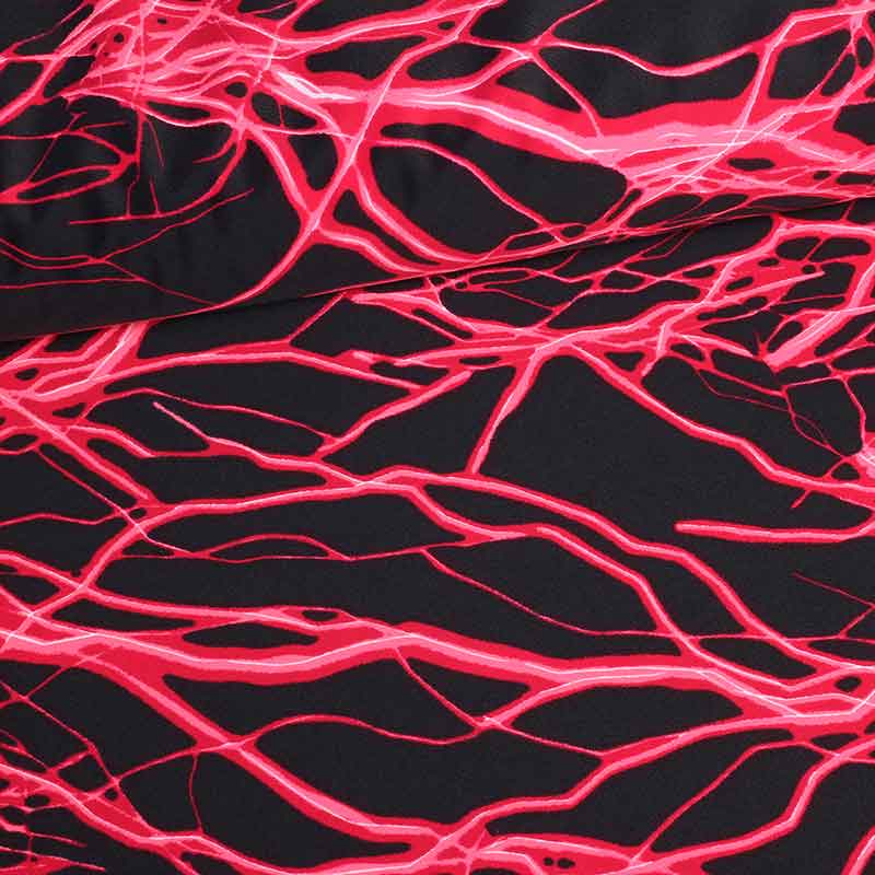 Tissu stretch 4 directions éclair rouge
