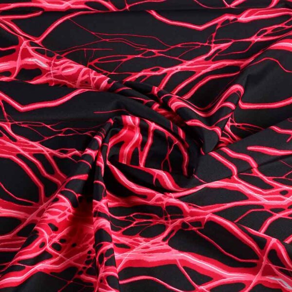 Tissu stretch 4 directions éclair rouge