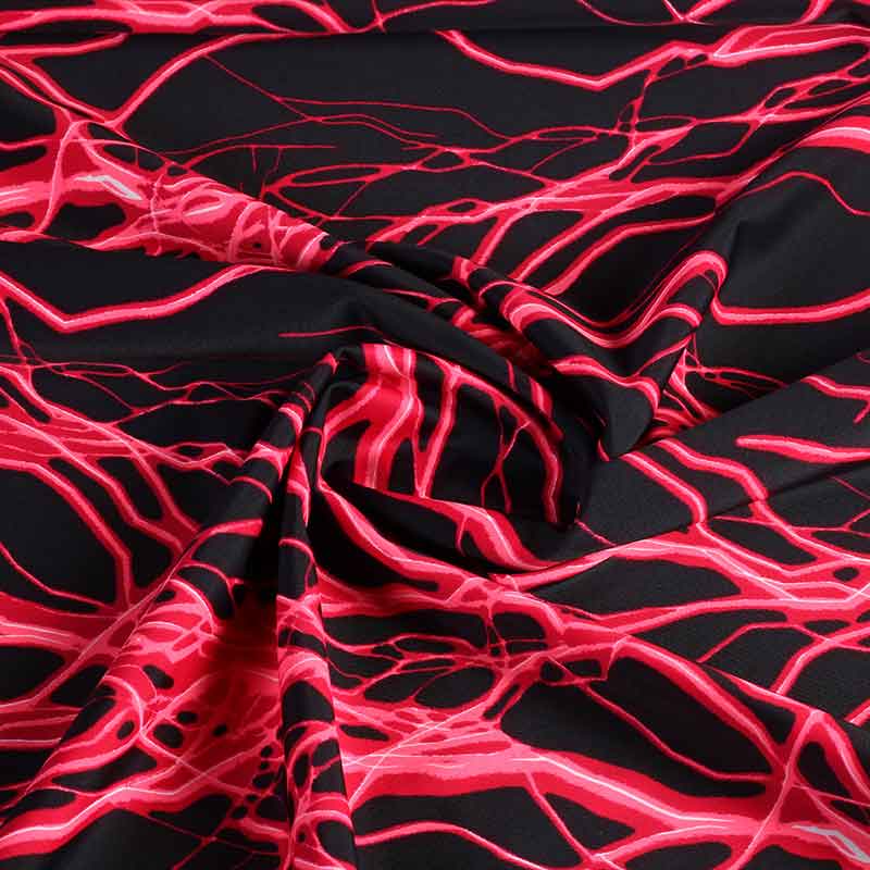 Tissu stretch 4 directions éclair rouge