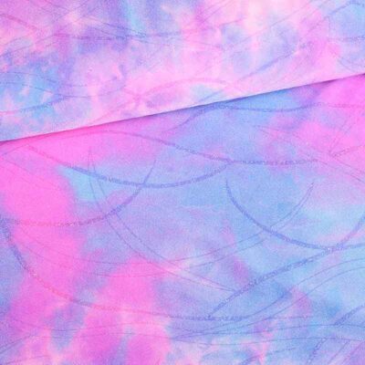 Tissu Stretch 4 Sens Tye Dye Paillettes Violet