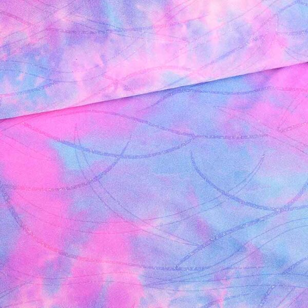 Tissu Stretch 4 Sens Tye Dye Paillettes Violet