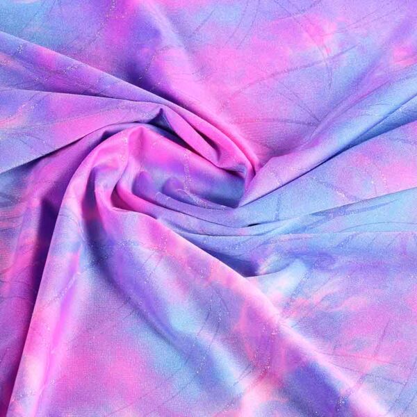 Tissu Stretch 4 Sens Tye Dye Paillettes Violet