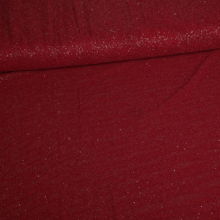 Tissu mesh paillettes bordeaux