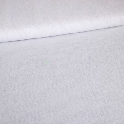 Tissu mesh stretch paillettes blanc