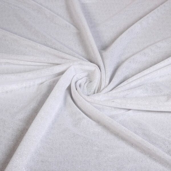 Tissu mesh stretch paillettes blanc