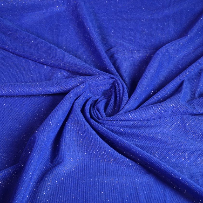 Tissu mesh paillettes cobalt
