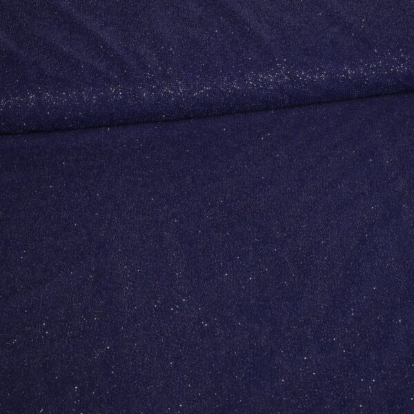 Tissu mesh stretch paillettes bleu foncé