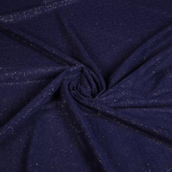 Tissu mesh stretch paillettes bleu foncé