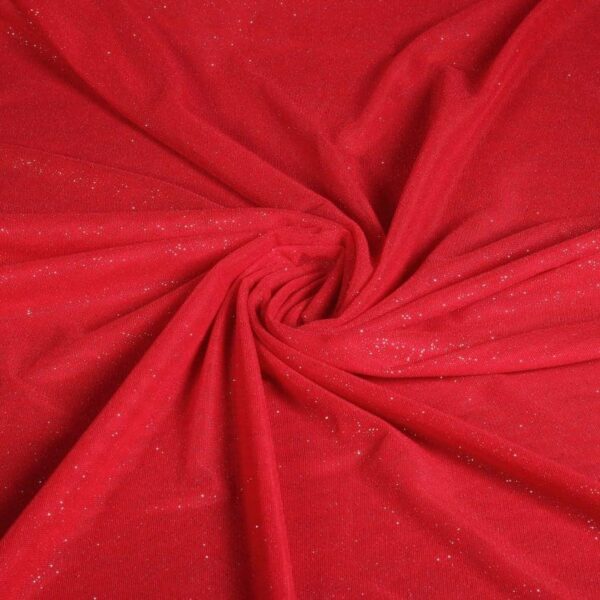 Tissu mesh paillettes rouge