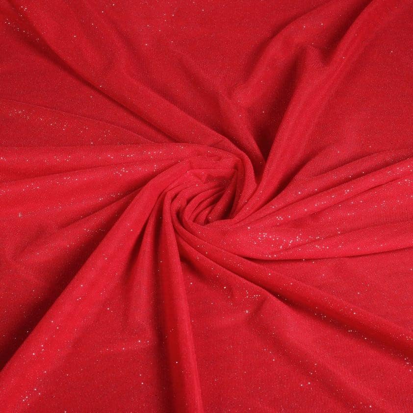Tissu mesh paillettes rouge