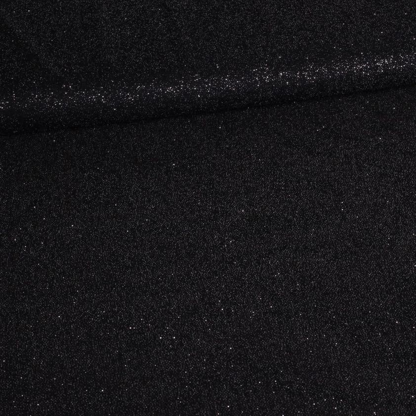 Tissu mesh stretch paillettes noir