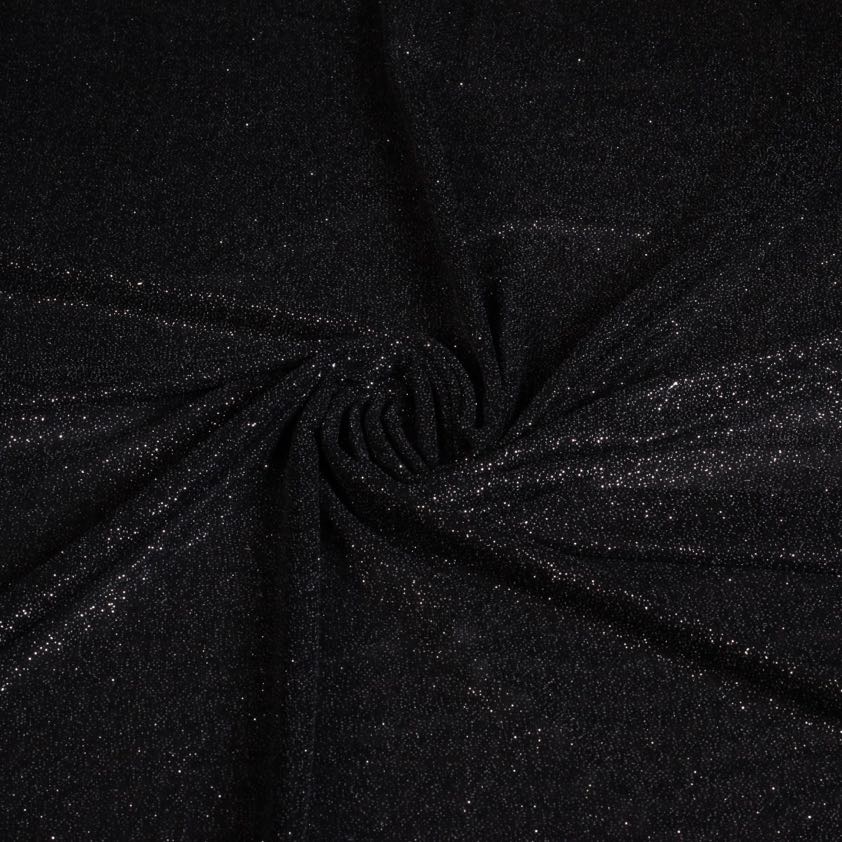 Tissu mesh stretch paillettes noir