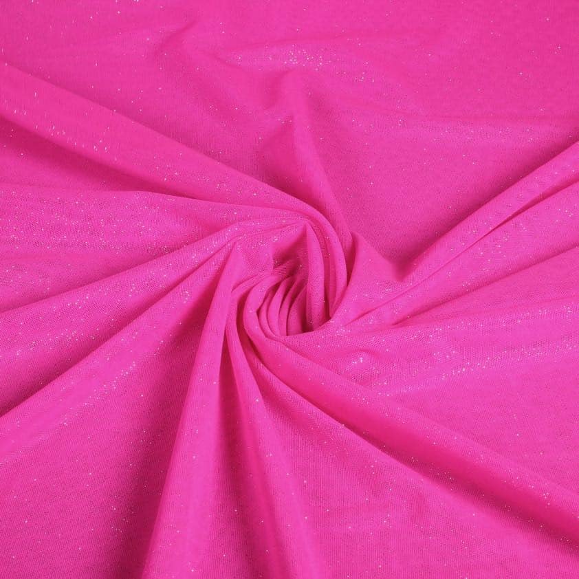 Tissu mesh extensible à paillettes fuchsia
