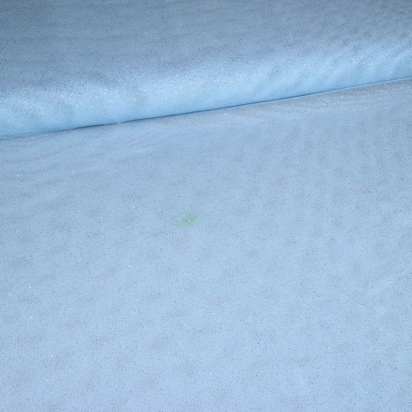 Tissu mesh stretch paillettes bleu bébé