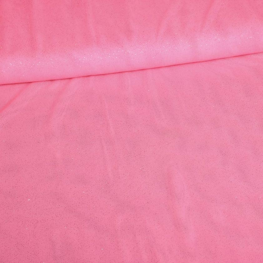 Tissu mesh stretch pailleté rose