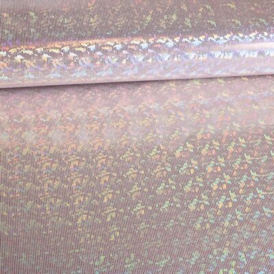 Tissu Mystique Deluxe foil hologram rose poudré