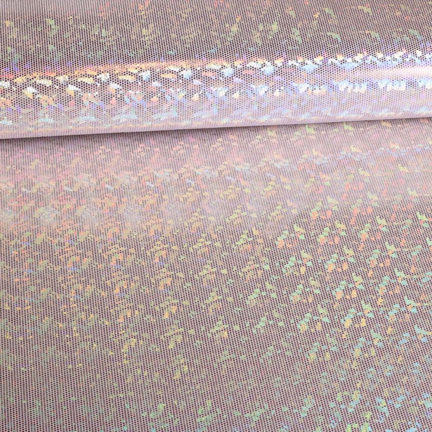 Tissu Mystique Deluxe foil hologram rose poudré
