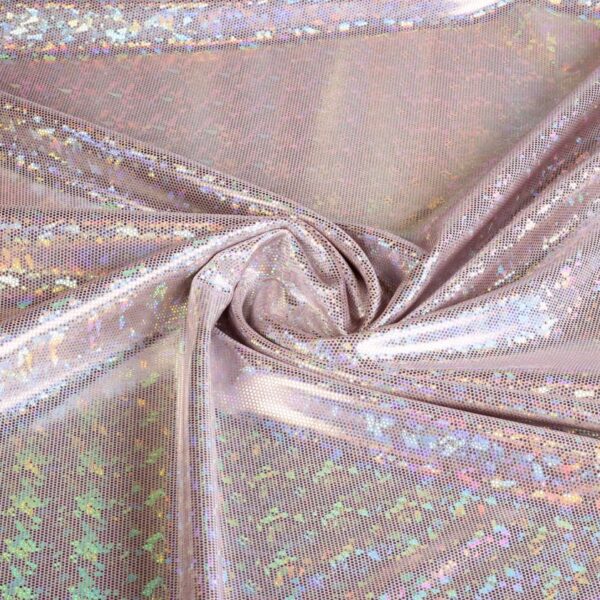 Tissu Mystique Deluxe foil hologram rose poudré