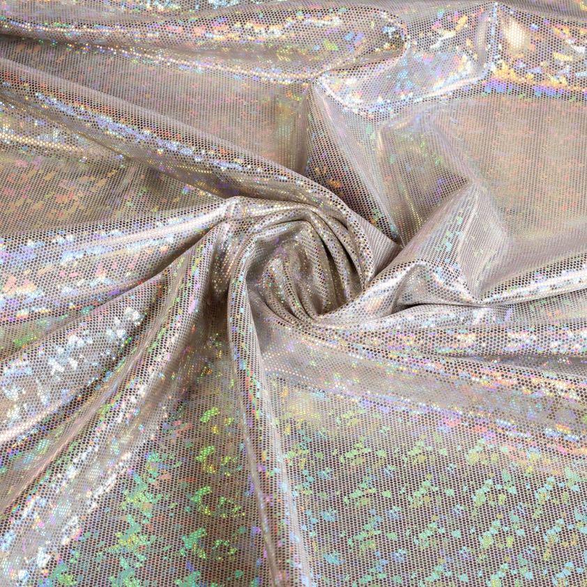 Tissu Mystique Deluxe Foil Hologram écru
