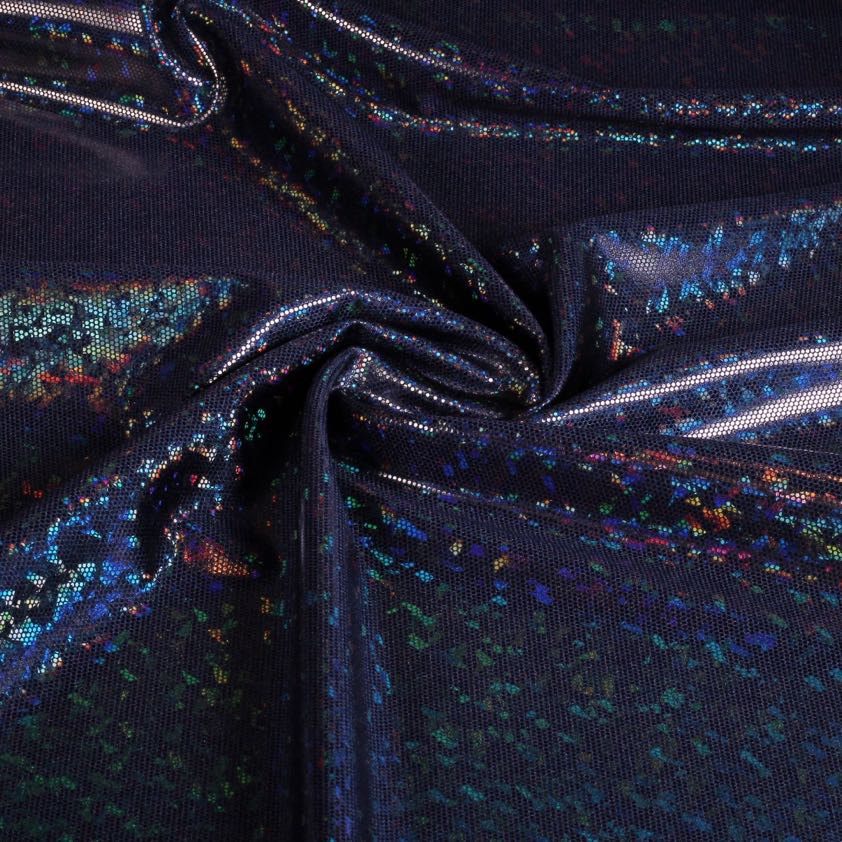Tissu Mystique Deluxe Foil Hologram bleu foncé