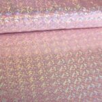 Mystique Deluxe foil hologram stof licht roze