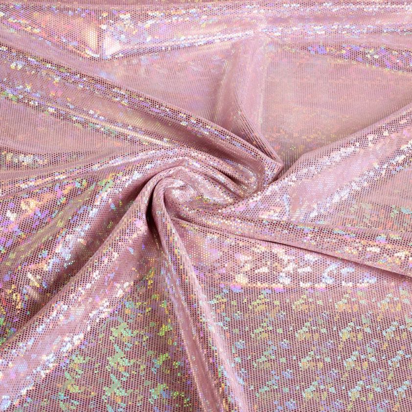 Tissu Mystique Deluxe Foil Hologram rose clair