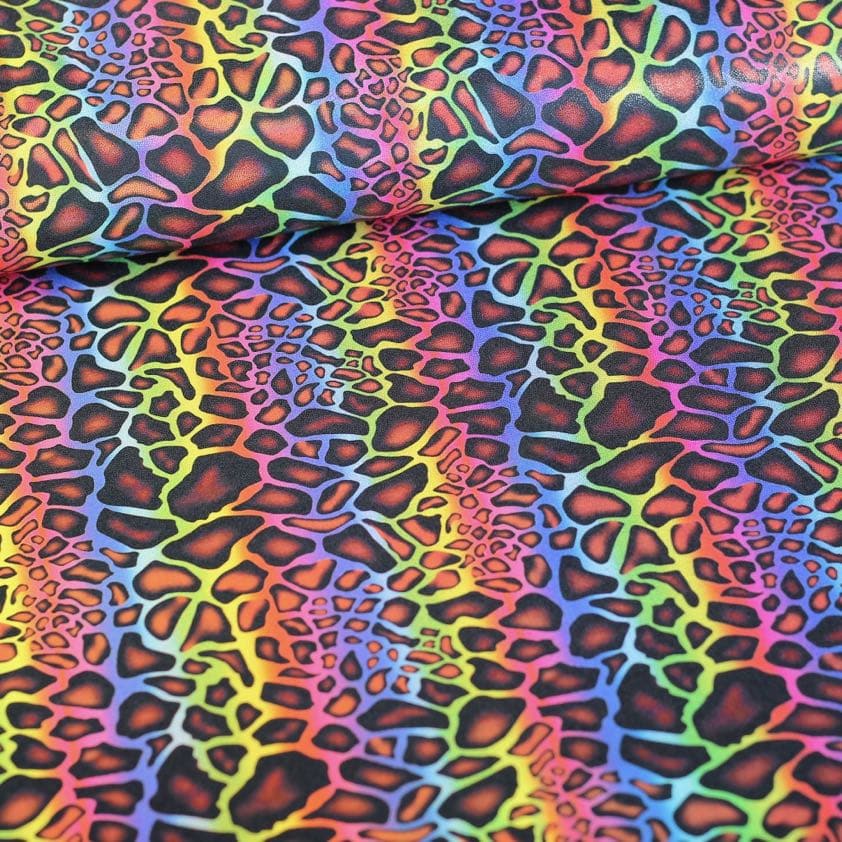 Tissu Foil 4 Way Stretch Léopard Multicolor