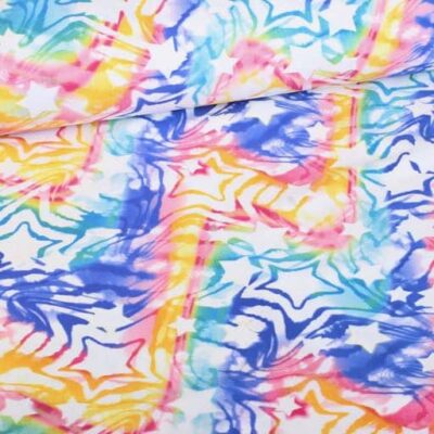 Tissu stretch 4 sens étoile multicolor