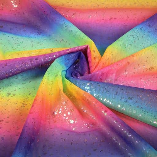 Tissu mesh arc-en-ciel hologramme