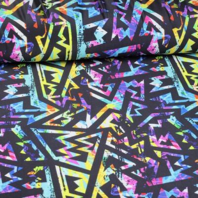 Tissu stretch 4-way abstract multicolore