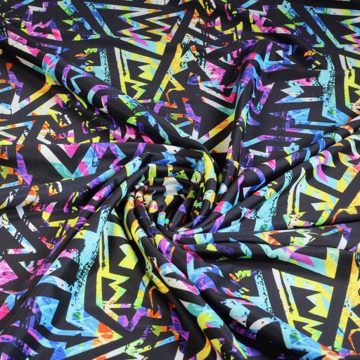 Tissu stretch 4-way abstract multicolore