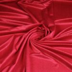 Velvet stof zilver glitter rood