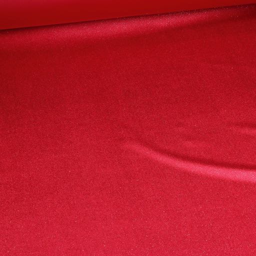 Tissu velours paillettes argent rouge