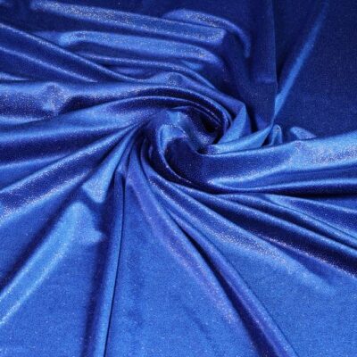 Tissu velours cobalt paillettes argent