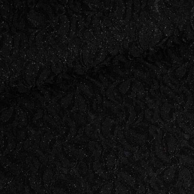 Tissu dentelle stretch glitter noir