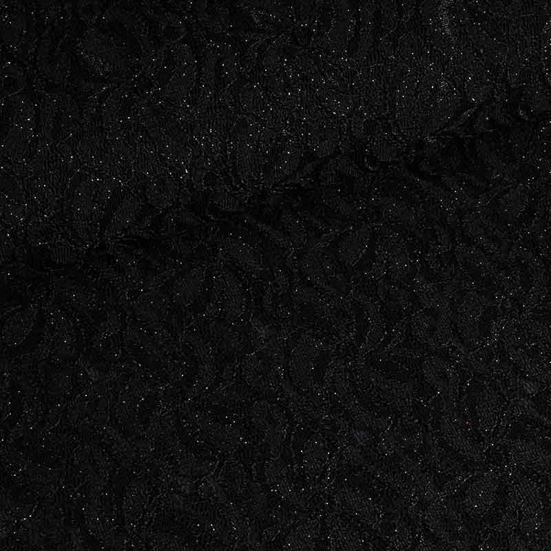 Tissu dentelle stretch glitter noir