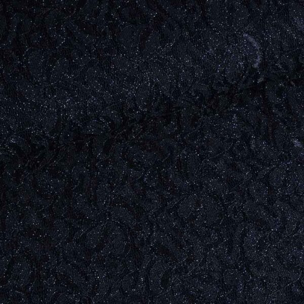 Tissu dentelle stretch paillettes bleu foncé