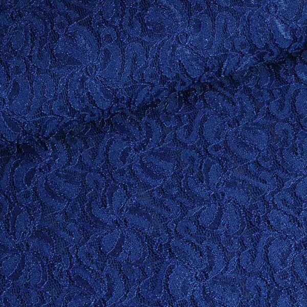 Tissu dentelle stretch glitter cobalt