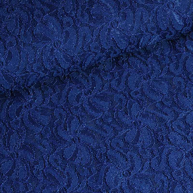 Tissu dentelle stretch glitter cobalt