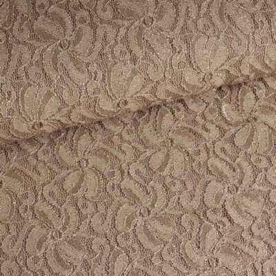 Tissu dentelle stretch glitter beige