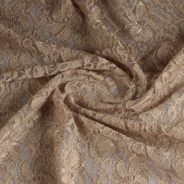 Tissu dentelle stretch glitter beige