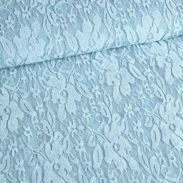 Tissu dentelle bleu clair
