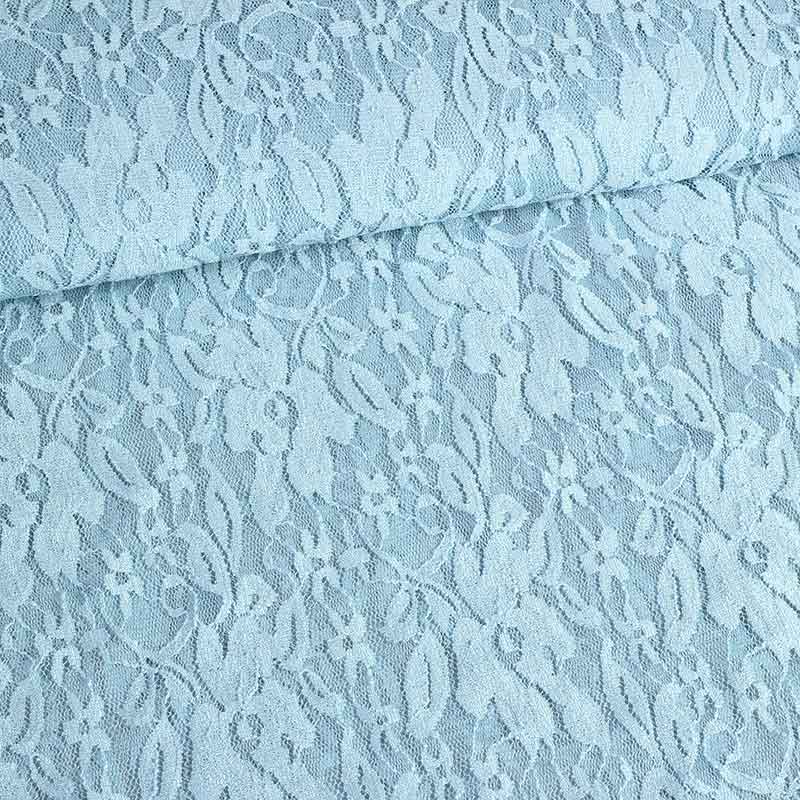 Tissu dentelle bleu clair