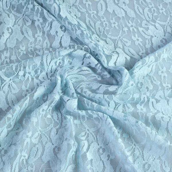 Tissu dentelle bleu clair