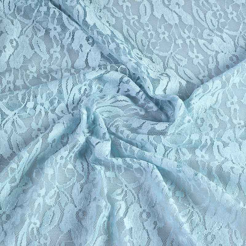 Tissu dentelle bleu clair