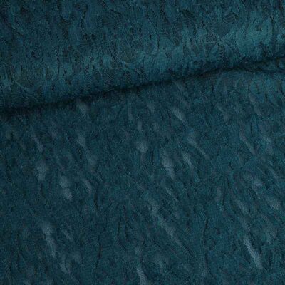 Tissu dentelle stretch petrol