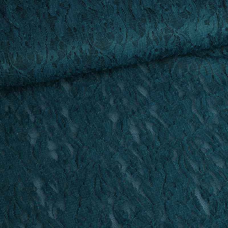 Tissu dentelle stretch petrol